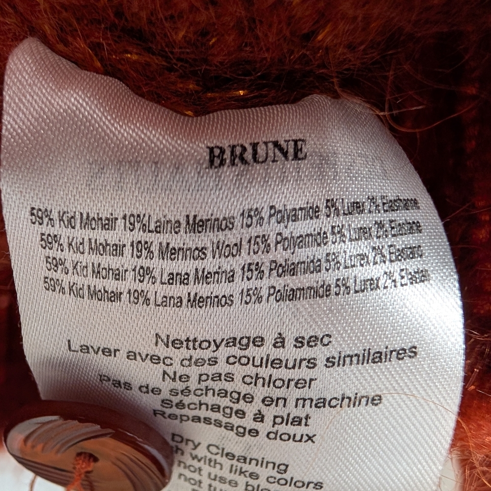 Women's Rust-Red V-Neck Fuzzy Button-Front Cardigan - Picture 8 of 8
